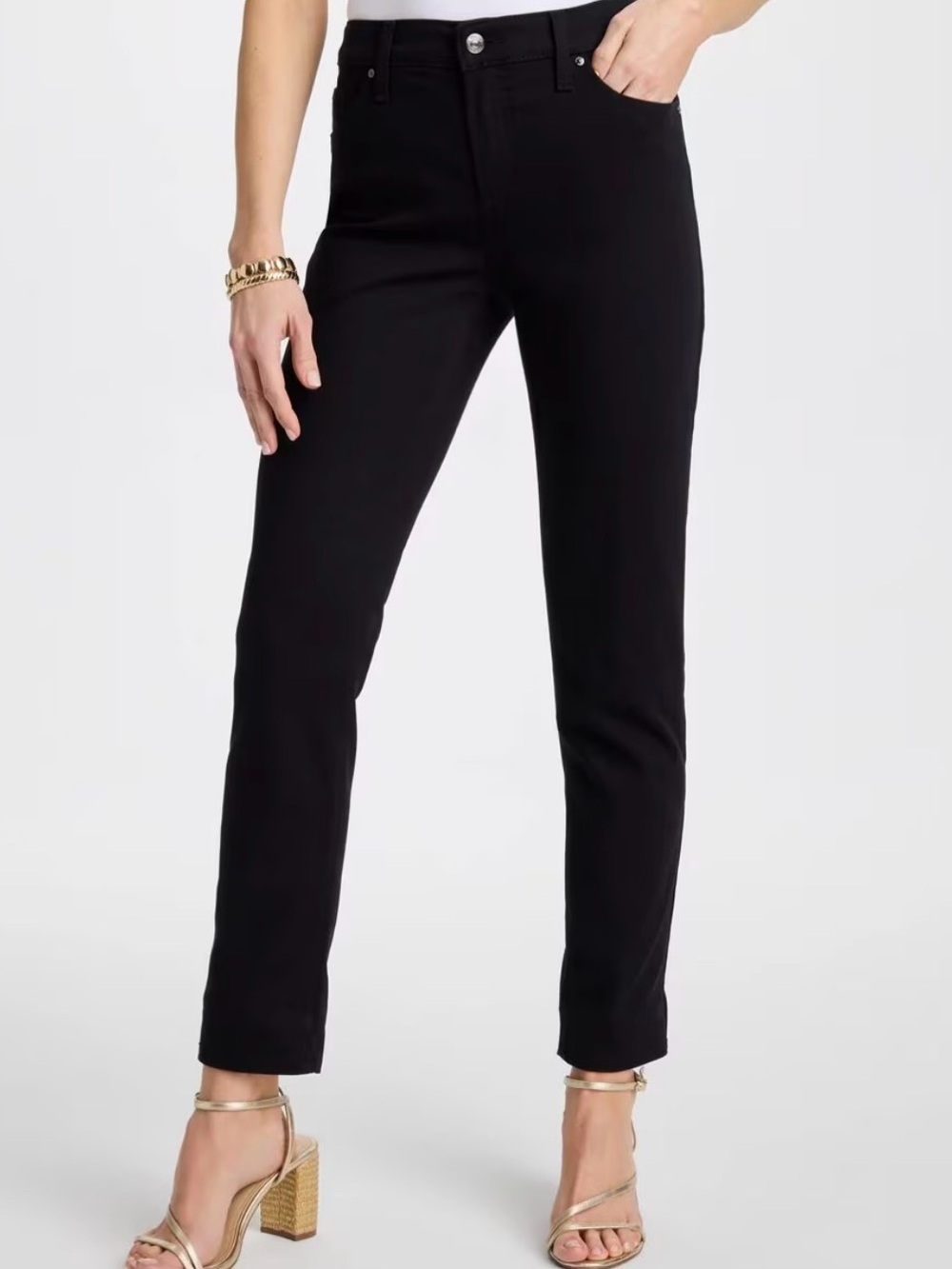 Chico’s Women’s Size 2R Skinny Jeans Black High-Rise Slim Leg Stretch Cotton